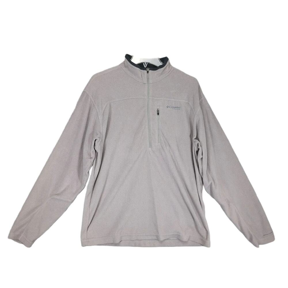 COLUMBIA Titanium Men's M 1/2 Zip Fleece Pullover Jacket Omni-Dry Taupe Gorpcore